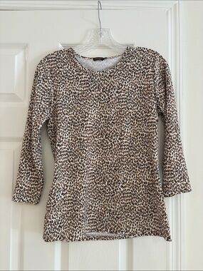 Women's Beige Leopard Print Long Sleeve Tee by J McLaughlin